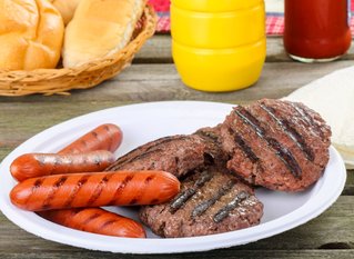 Photo of grilled hot dogs and hamburgers