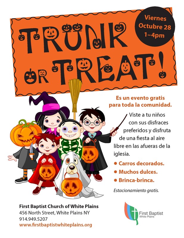 Trunk or Treat Halloween Flier in Spanish